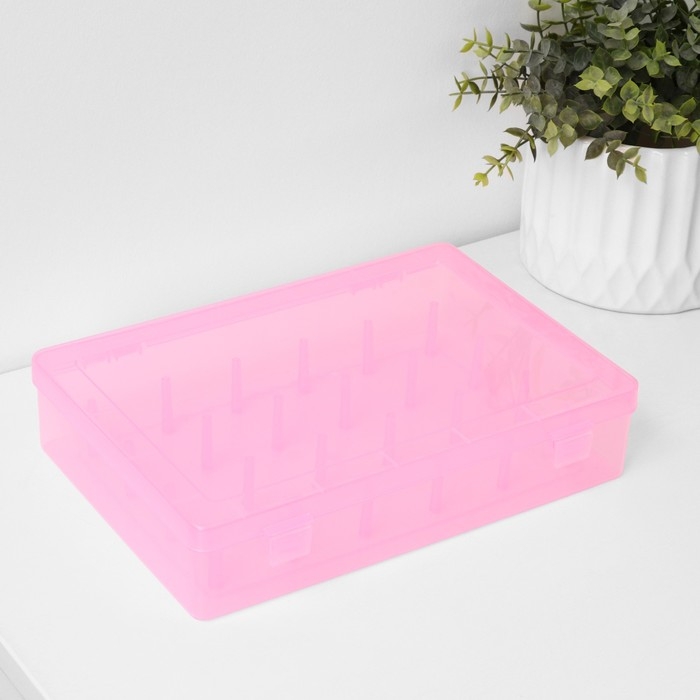 Органайзер для ниток, 24 ячейки, 28×19,5×6 см, цвет МИКС