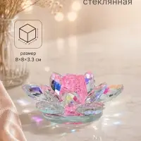 Фигурка стеклянная &laquo;Роза перламутр&raquo;, 8&times;8&times;3.3 см
