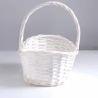 Плетёная корзина для хранения Fjara, лоза, с ручкой, белая, набор 3 шт.