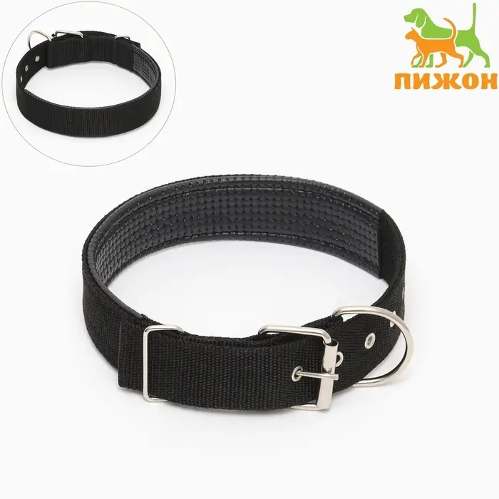 Ошейник &laquo;Комфорт&raquo;, 70&times;4 см, ОШ 51-61 см, комбинированный, чёрный