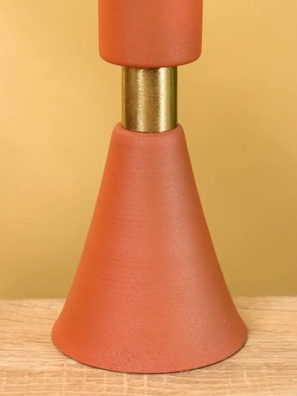 Подсвечник на 1 свечу текстурный "Терракотовый" 10,5х10,5х19,5 см