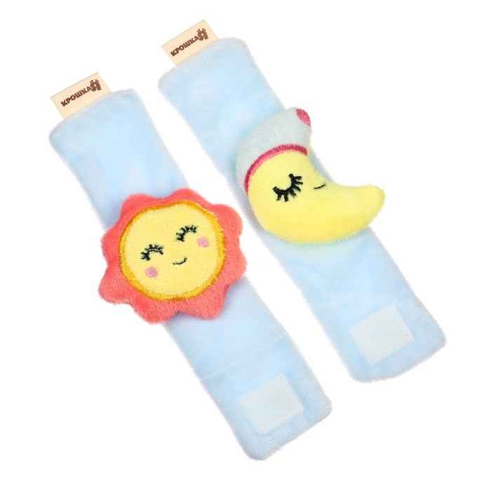 Набор погремушек-браслетов на ручку «Счастливый малыш» набор 2 шт, Крошка Я Набор погремушек-браслетов на ручку «Счастливый малыш» набор 2 шт, Крошка Я