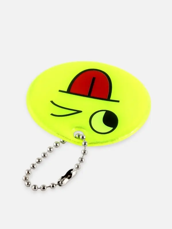 Светоотражающий элемент &laquo;Смайлик-язык&raquo;, двусторонний, d=5 см, жёлтый