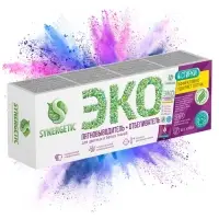 Пятновыводитель-отбеливатель Synergetic, порошок, гипоаллергенный, биоразлагаемый 4 стика