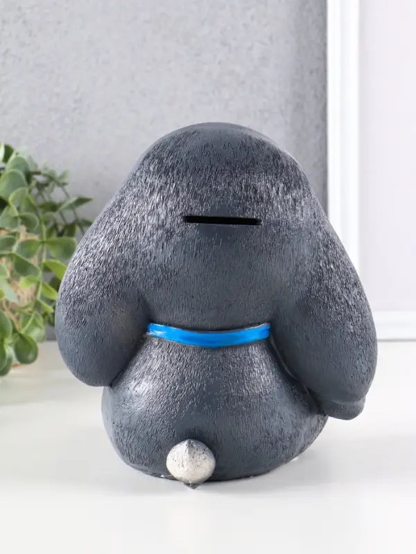 Копилка "Зайка" 18х16,5х14,5 см, серый