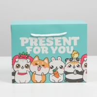 Пакет—коробка, подарочная упаковка, «Present», 23 х 18 х 11 см