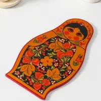 Доска разделочная деревянная &laquo;Матрешка&raquo;, 31.5&times;18.5 см, хохлома, ручная роспись, МИКС