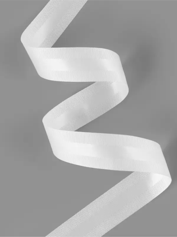 Лента декоративная, репсовая, атласная, 25 мм, 18&plusmn;1 м, белая №001
