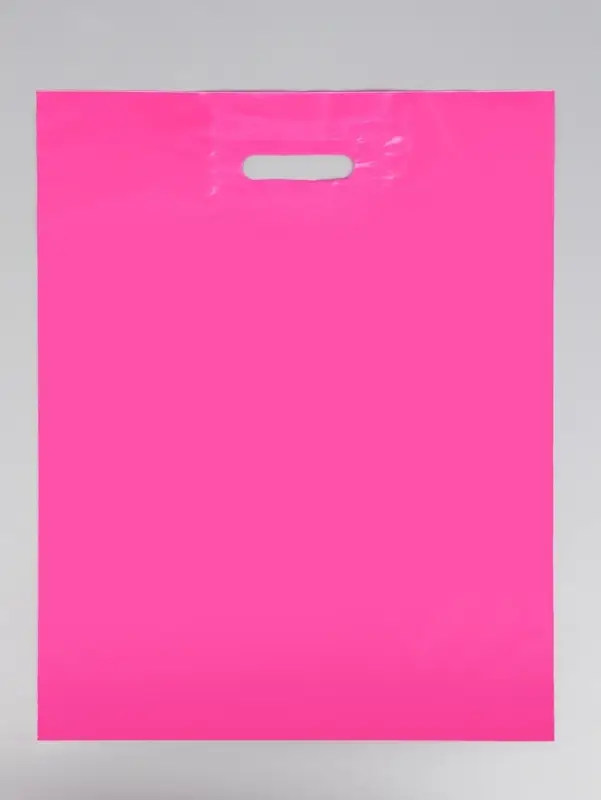 Пакет полиэтиленовый с вырубной ручкой, Фуксия 40&times;50 см, 60 мкм