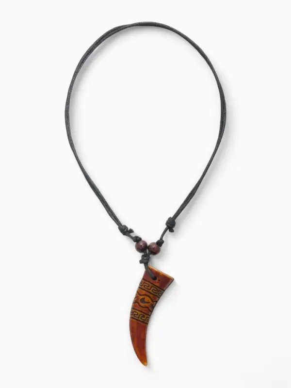 Кулон унисекс &laquo;Клык&raquo;, коричнево-чёрный на чёрном шнурке, 40-80 см