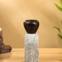 Подсвечник "Каменный факел" камень, дерево 8х5х15 см Подсвечник "Каменный факел" камень, дерево 8х5х15 см