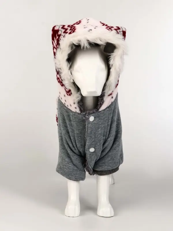 Комбинезон Комбинезон "Лапландия", с подкладом, размер S (ДС 25, ОГ 35, ОШ 25см), серый/бордо