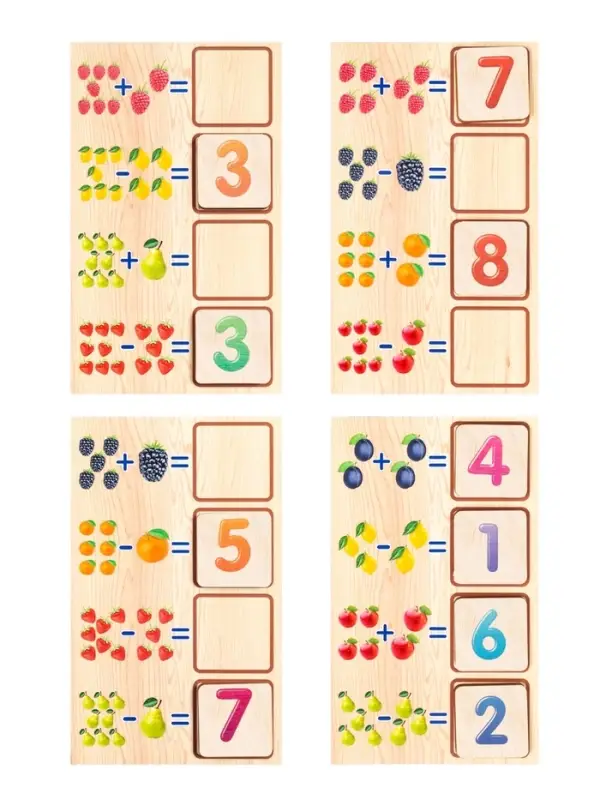 Лото &laquo;Моя первая арифметика&raquo;, с деревянными фишками