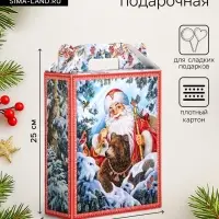 Подарочная новогодняя коробка &laquo;Зимняя сказка&raquo;, для сладких подарков, 16.8&times;7&times;25 см