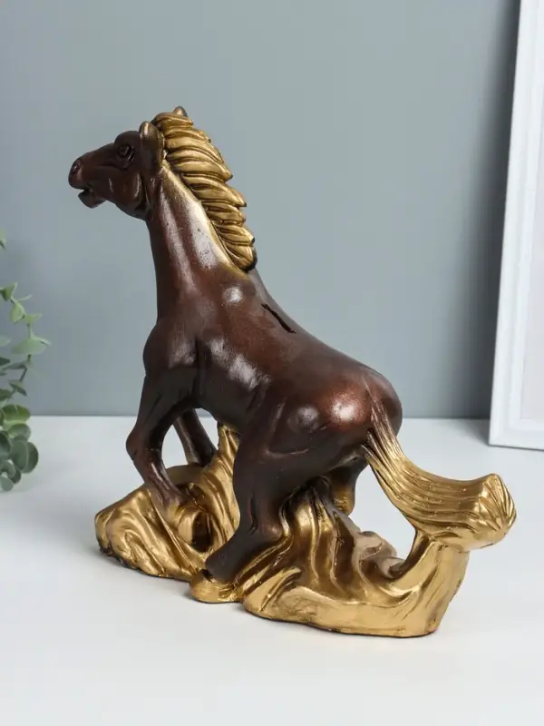 Копилка Копилка "Конь на ветру" 28х32х9.5 см, бронза с золотом