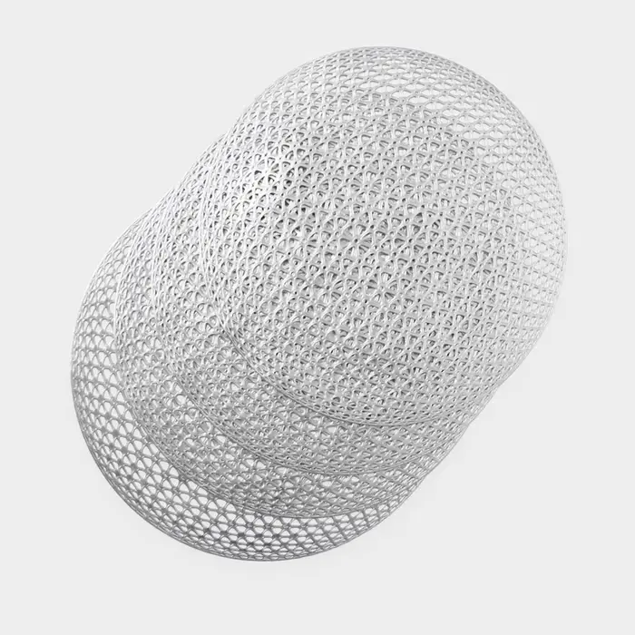 Салфетки сервировочные на стол Доляна &laquo;Сфера&raquo;, d=35.5 см, 4 шт., серебряные