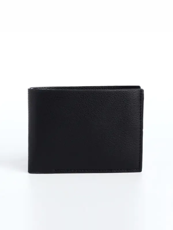 Портмоне мужское без застёжки, отдел для карт, монет, чёрное