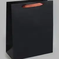 Пакет подарочный ламинированный &laquo;Чёрный&raquo;, M 26&times;32&times;12 см