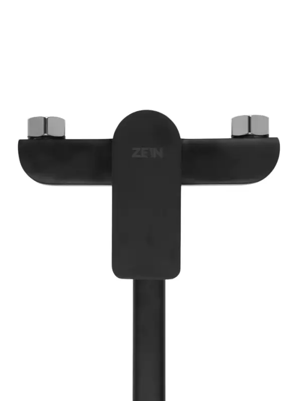 Смеситель для ванны ZEIN Z2493, излив 35 см, картридж 35 мм, с душ набором, черный/хром