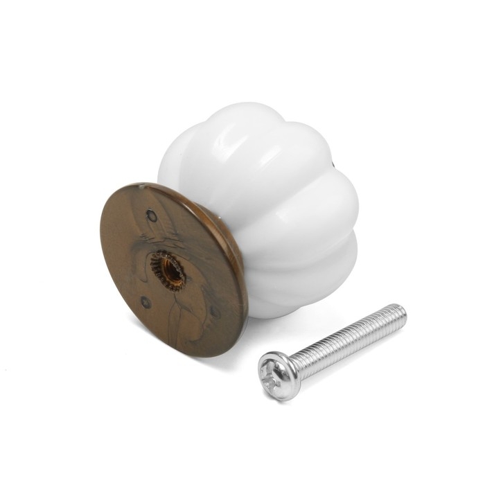 Ручка-кнопка ТУНДРА, d=33, пластик, белая, 8 шт TMP Ручка-кнопка ТУНДРА, d=33, пластик, белая, 8 шт TMP