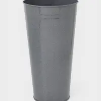 Вазон без ручек, 9 л, h=40 см, нержавеющая сталь, графитовый