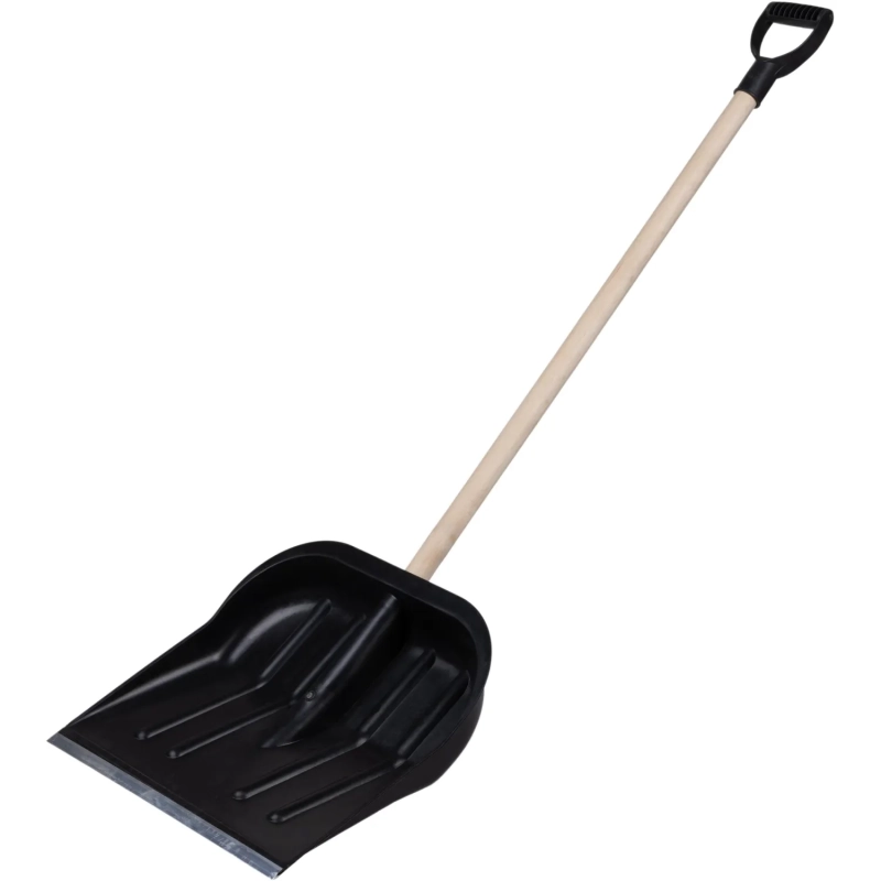Лопата д/уборки снега РусТрейд№3 пласт/ковш 40x45х145см дер/черен зи-00412