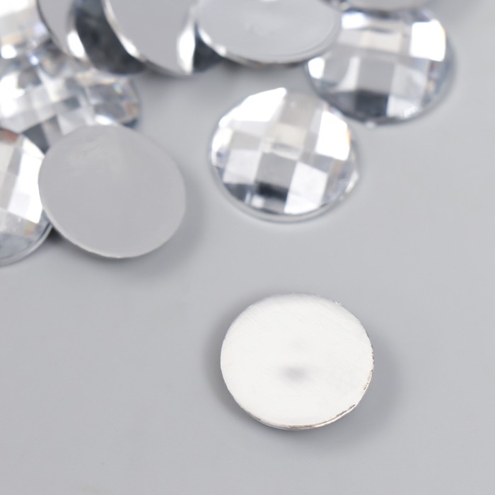 Декор для творчества пластик  Декор для творчества пластик "Стразы круглые. Прозрачные" набор 25 шт 1,6х1,6 см