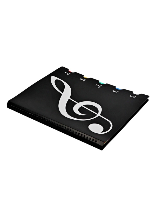 Нотная папка - 10 файлов 20 листов черная Нотная папка - 10 файлов 20 листов черная