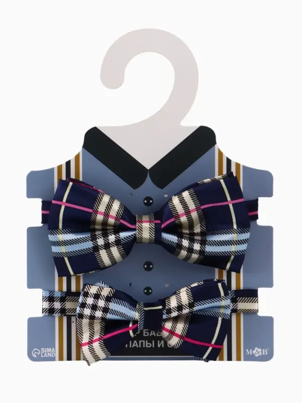 Галстук - бабочка для мальчика и папы &laquo;Набор для фотосессии&raquo;, 2 шт., синий, M&B