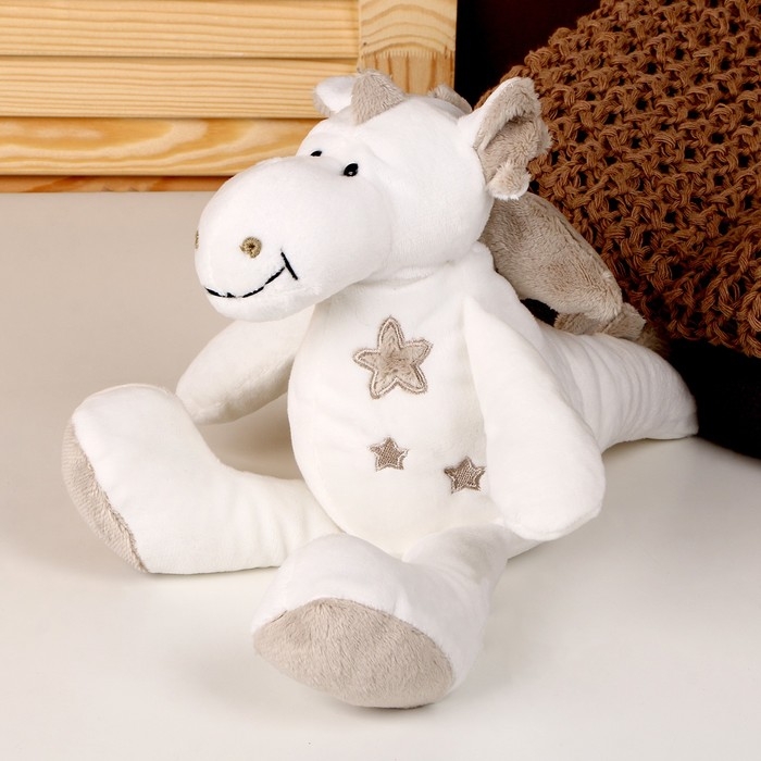 Мягкая игрушка «Дракоша со звёздами», 18 см, цвет белый Мягкая игрушка «Дракоша со звёздами», 18 см, цвет белый