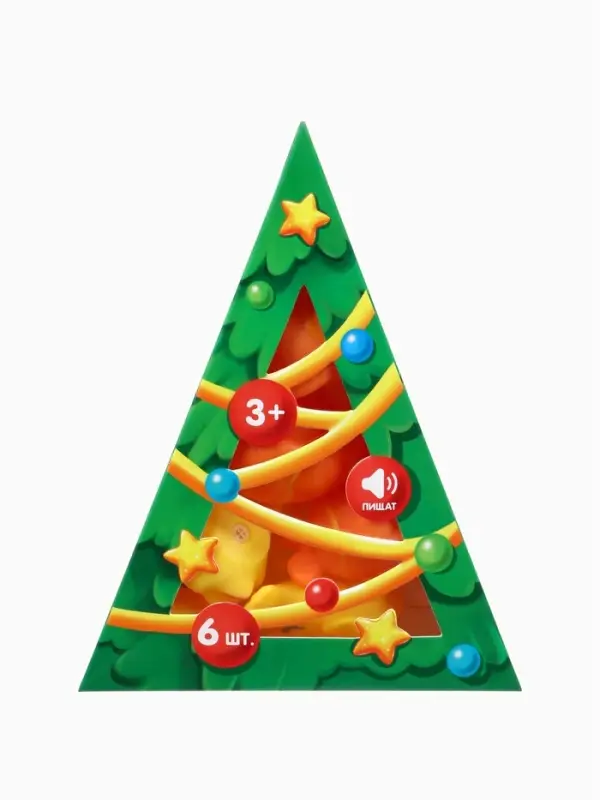 Новогодний набор игрушек для ванны, 6 шт, с пищалкой, Крошка Я Новогодний набор игрушек для ванны, 6 шт, с пищалкой, Крошка Я