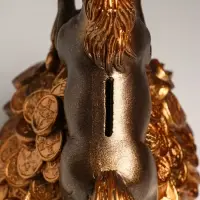 Копилка "Конь на деньгах" 20х20х13 см, бронза Копилка "Конь на деньгах" 20х20х13 см, бронза