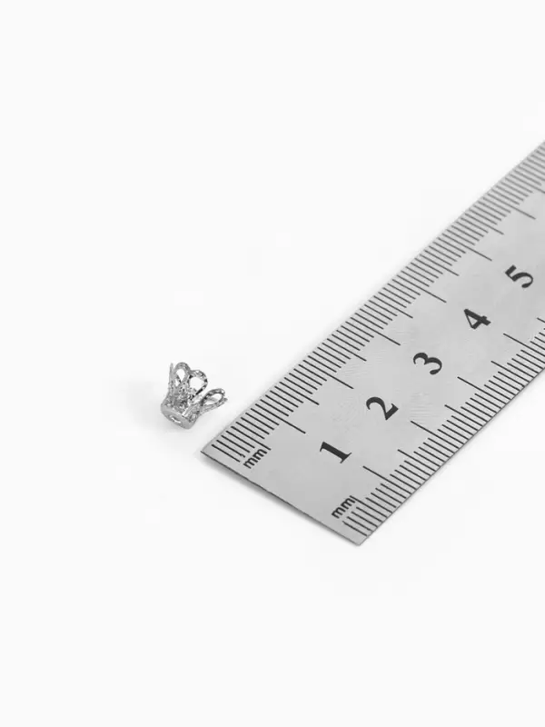 Шапочки для бусин (набор 50 шт.), СМ-091, 8&times;10 мм, цвет серебро