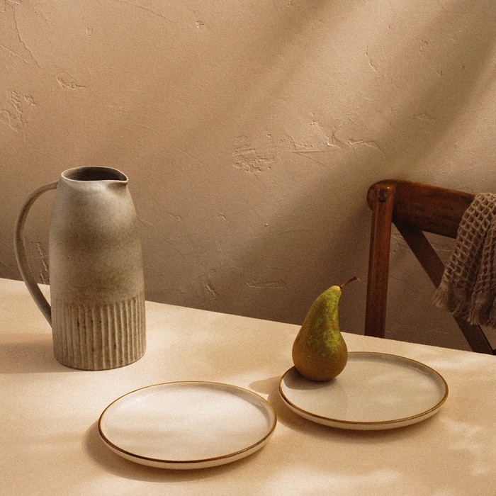 Набор тарелок фарфоровых SL Home «Леггеро», d=18 см, цвет бежевый Набор тарелок фарфоровых SL Home «Леггеро», d=18 см, цвет бежевый