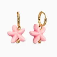 Серьги &laquo;Морской мир. Звезда&raquo;, розовые в золоте