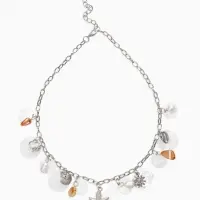 Колье на цепочке &laquo;Ракушка&raquo;, L=40 см, белое в серебре