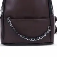 Рюкзак-мини женский на молнии, с карманом, размер 21&times;12&times;27 см, коричневый