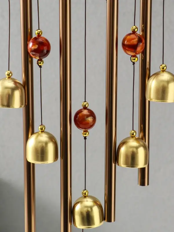 Музыка ветра &laquo;Ожерелье и слон&raquo;, 4 трубки 5 колокольчиков, 54 см