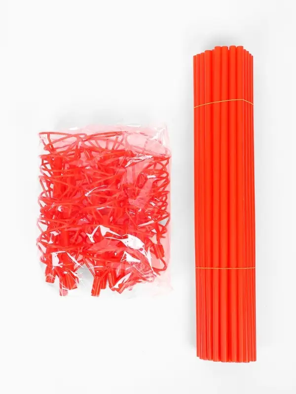 Трубочки и зажим для воздушных шаров, d=10 мм, длина 40 см, МИКС, 50 штук (в упаковке один цвет)