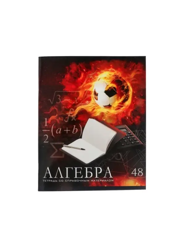 Предметная тетрадь по алгебре Calligrata &laquo;Футбол&raquo;, 48 листов, в клетку, со справочным материалом, обложка из мелованного картона