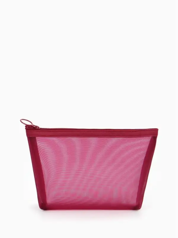 Косметичка дор Сетка 17*6,5*13,5, отд на молнии, бордовый Косметичка дор Сетка 17*6,5*13,5, отд на молнии, бордовый