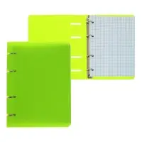 Тетрадь на кольцах Calligrata A5, 120 листов, в клетку, пластиковая обложка, блок офсет, салатовая