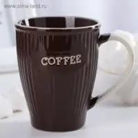 Кружка керамическая Доляна Coffee, 270 мл, цвет коричневый