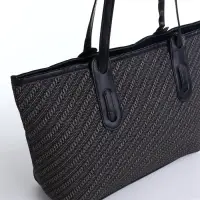 Сумка женская тоут на молнии, 30&times;11&times;25 см, чёрная