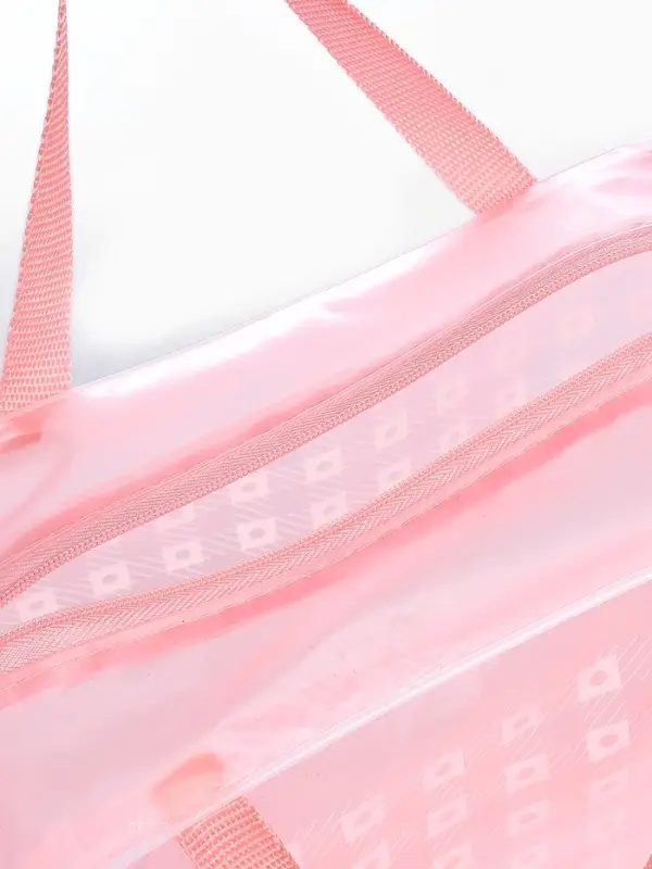 Косметичка - сумка на молнии, с ручками, для бассейна, с рисунком, розовая