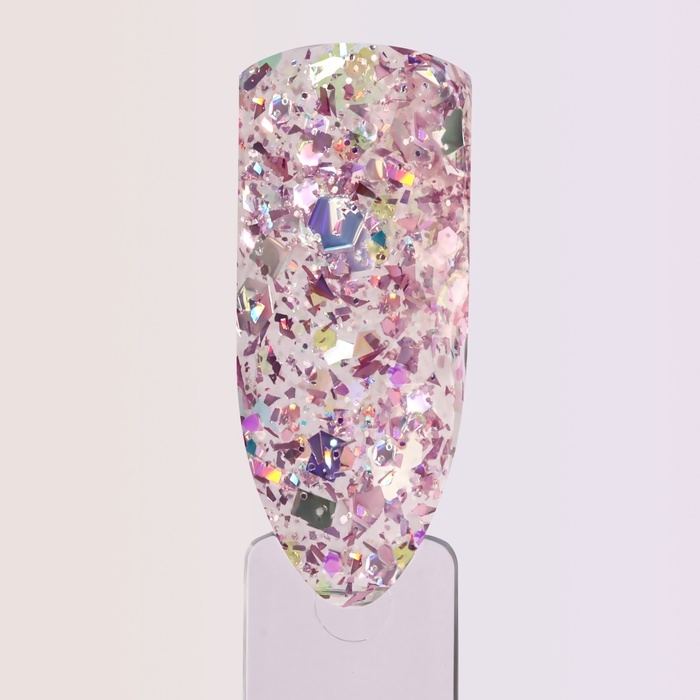 Гель лак для ногтей, с блёстками, 3-х фазный, 8 мл, LED/UV, розовый Гель лак для ногтей, с блёстками, 3-х фазный, 8 мл, LED/UV, розовый