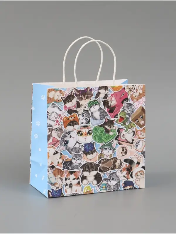 Пакет подарочный &laquo;Котики&raquo;, 22 х 22 х 11 см