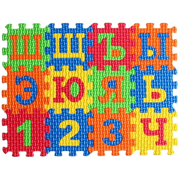 Игровой коврик-пазл, Синий трактор Игровой коврик-пазл, Синий трактор