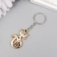 Брелок для ключей на кольце &laquo;Кошечка&raquo;, пластик под металл, 3.7&times;2.4 см