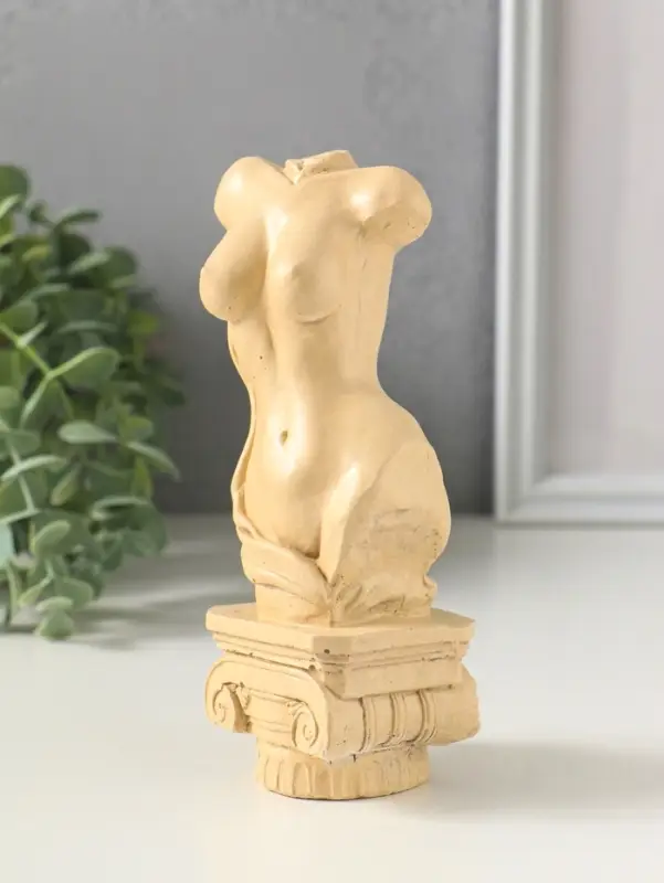 Фигура гипс &laquo;Бюст на пьедестале&raquo;, 15&times;6 см, слоновая кость